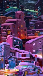 Cyberpunk Snow iPhone Wallpaper HD