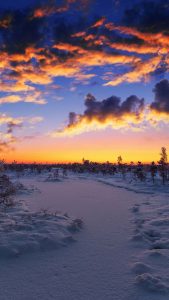 Evening Clouds and Snow iPhone Wallpaper HD