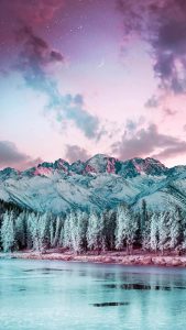 Frozen Lake and Snowtops iPhone Wallpaper HD