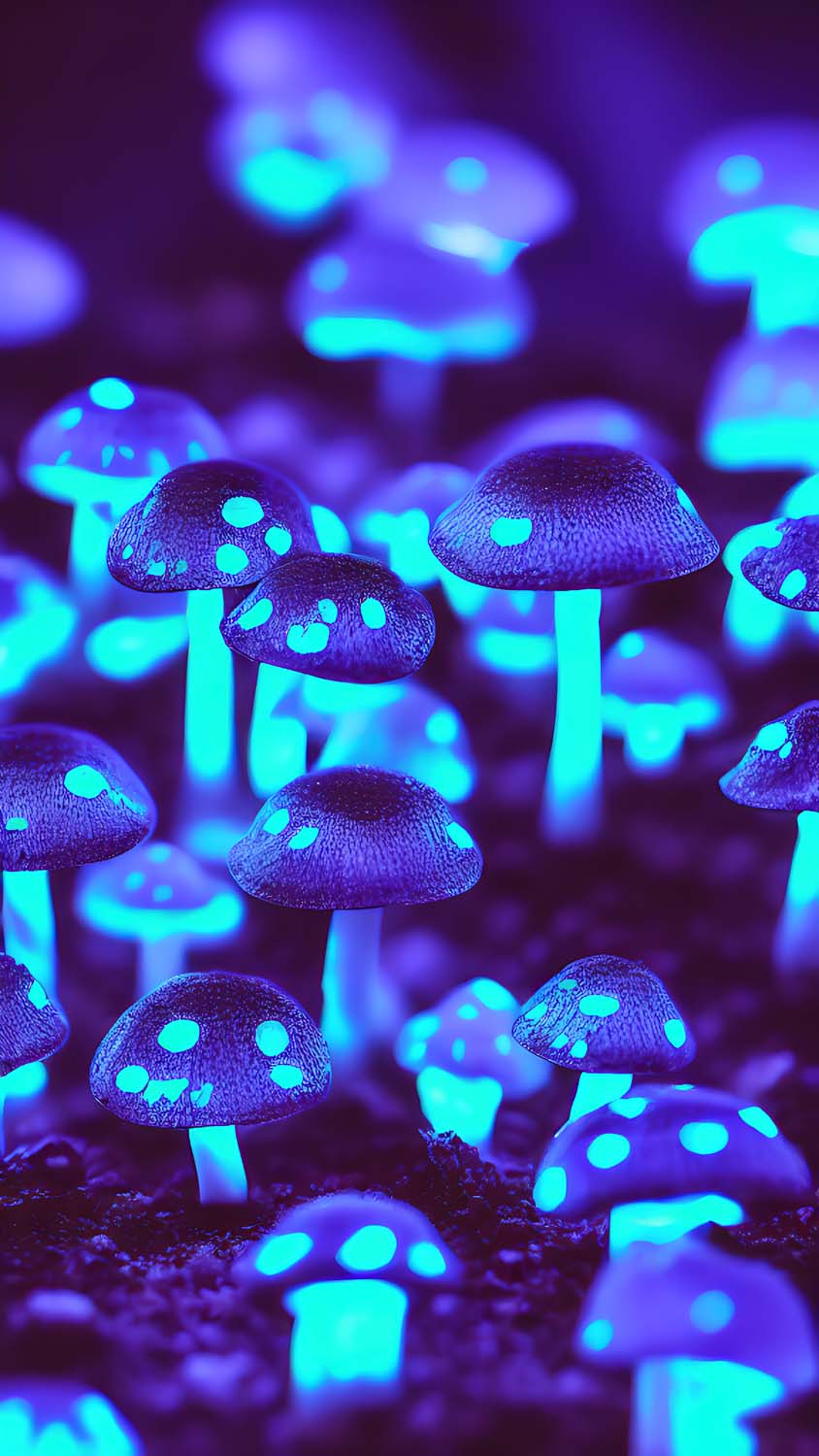 Glowing Mushrooms iPhone Wallpaper HD