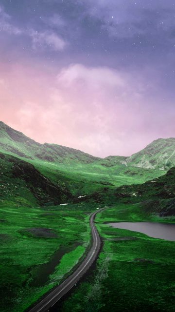 Green Land Road iPhone Wallpaper HD