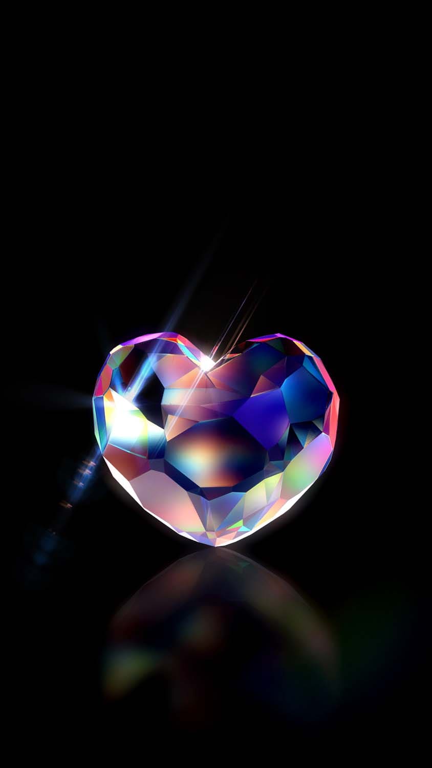 Heart Shape Diamond iPhone Wallpaper HD