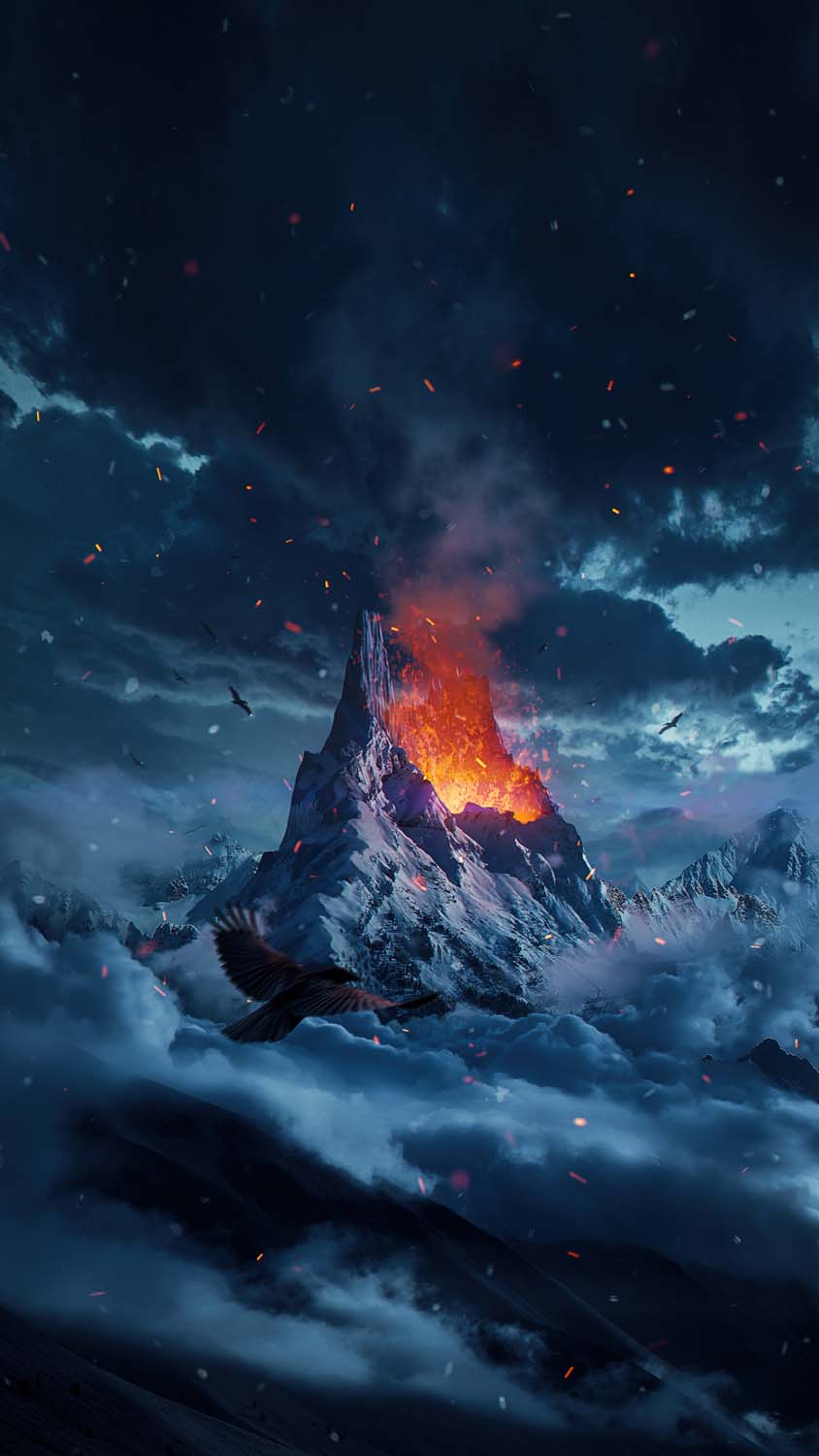 Ice Volcano iPhone Wallpaper HD