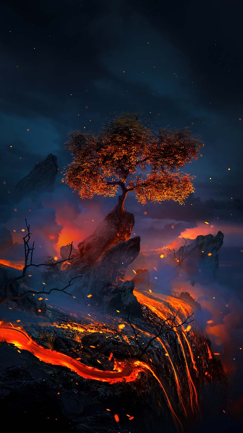 Lava Tree iPhone Wallpaper HD