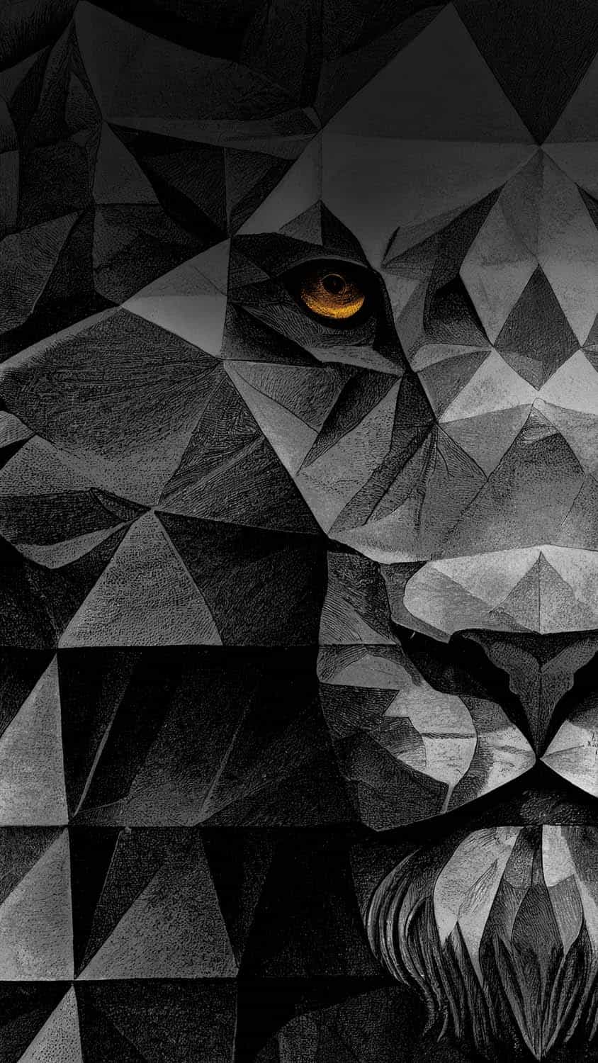 Lion Face Art iPhone Wallpaper HD
