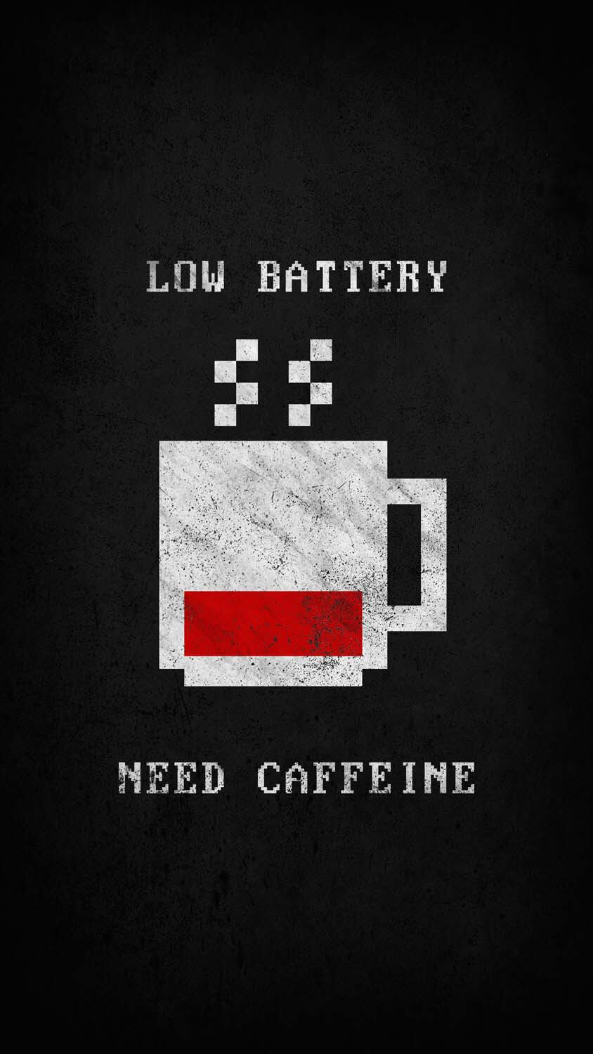 Low Battery Need Caffiene iPhone Wallpaper HD