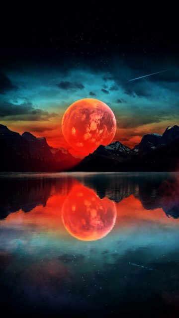 Moon Reflection iPhone Wallpaper HD