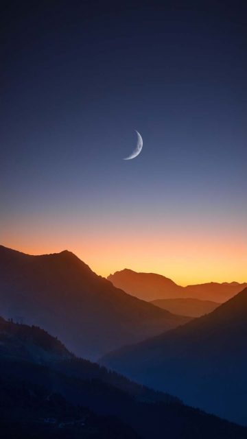 Moon and Horizon iPhone Wallpaper HD