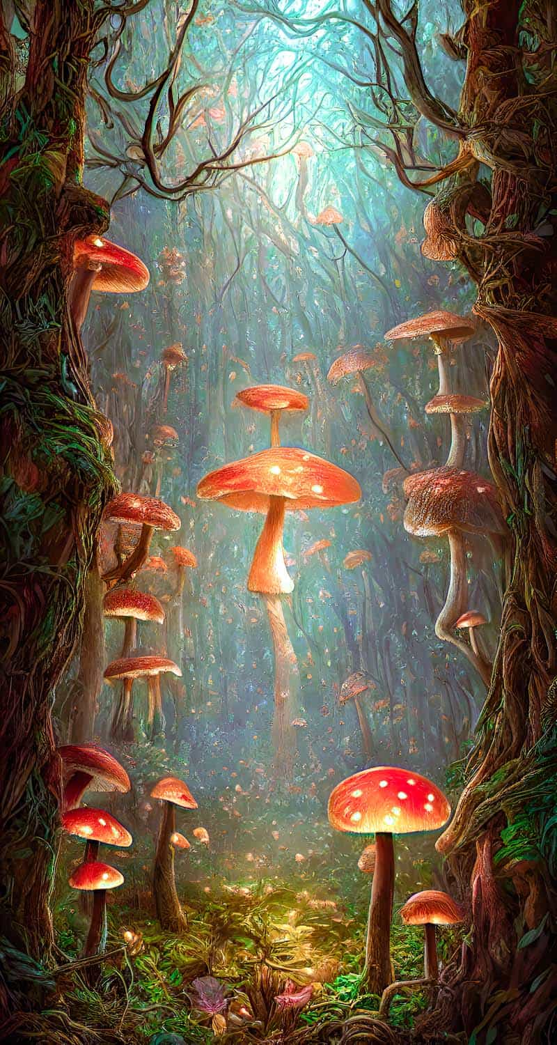 Mushroom Forest iPhone Wallpaper HD