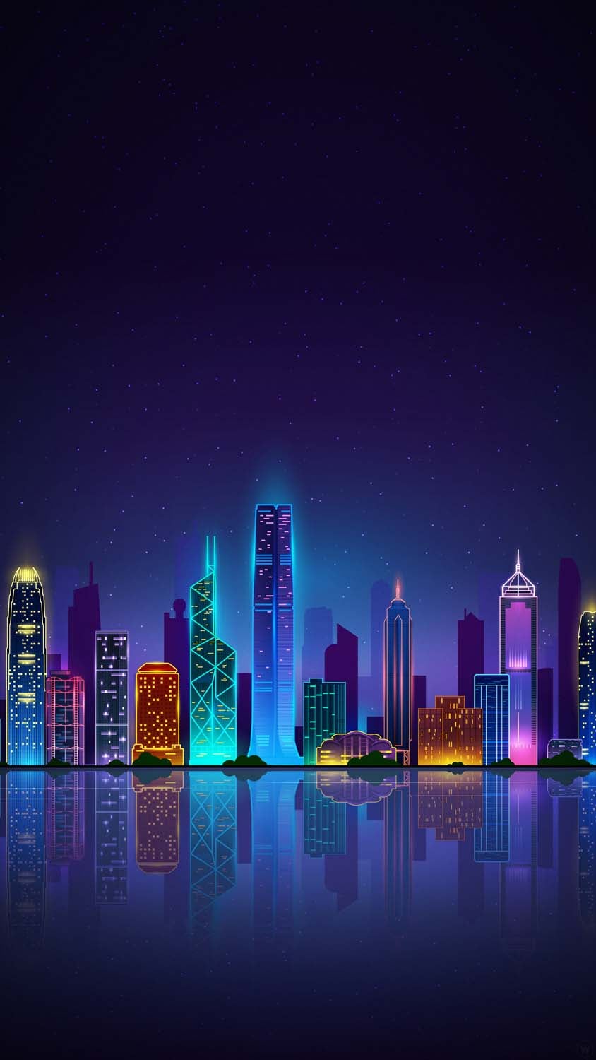 Neon City iPhone Wallpaper HD