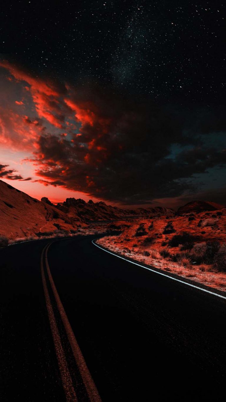 Night Cloudy Road iPhone Wallpaper HD - iPhone Wallpapers
