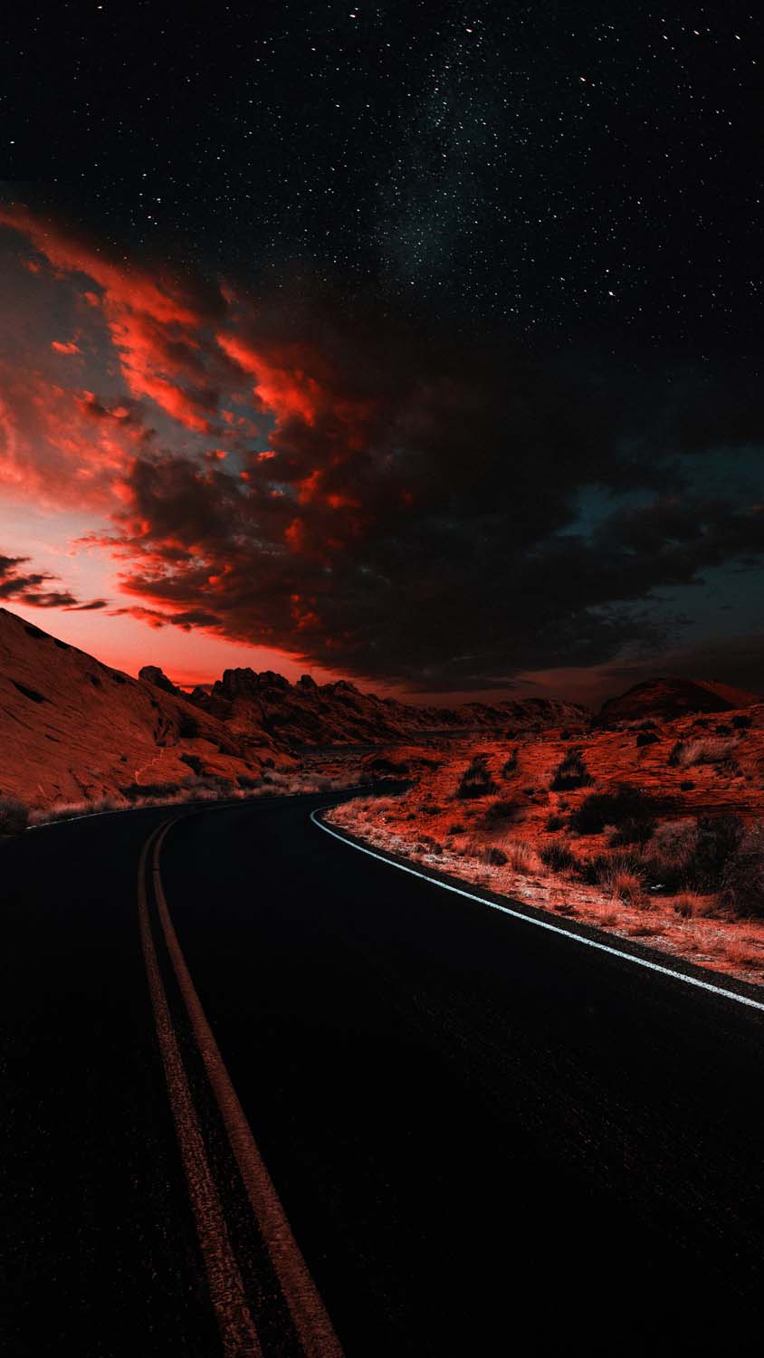 Night Cloudy Road iPhone Wallpaper HD