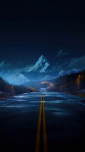 Night Road Ice Tops iPhone Wallpaper HD