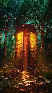 Phone Booth in Forest iPhone Wallpaper HD