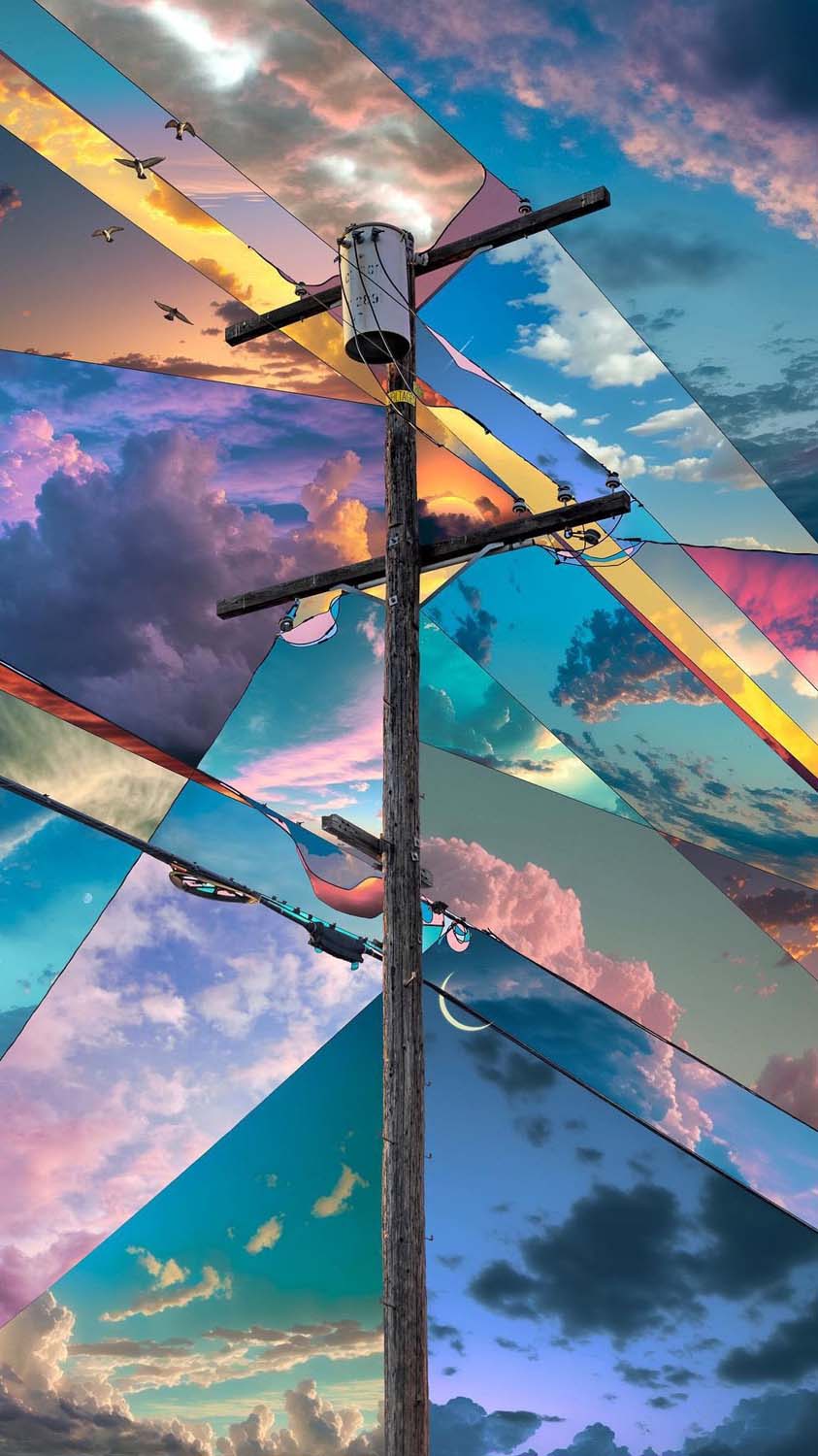 Power Grid Sky Art iPhone Wallpaper HD
