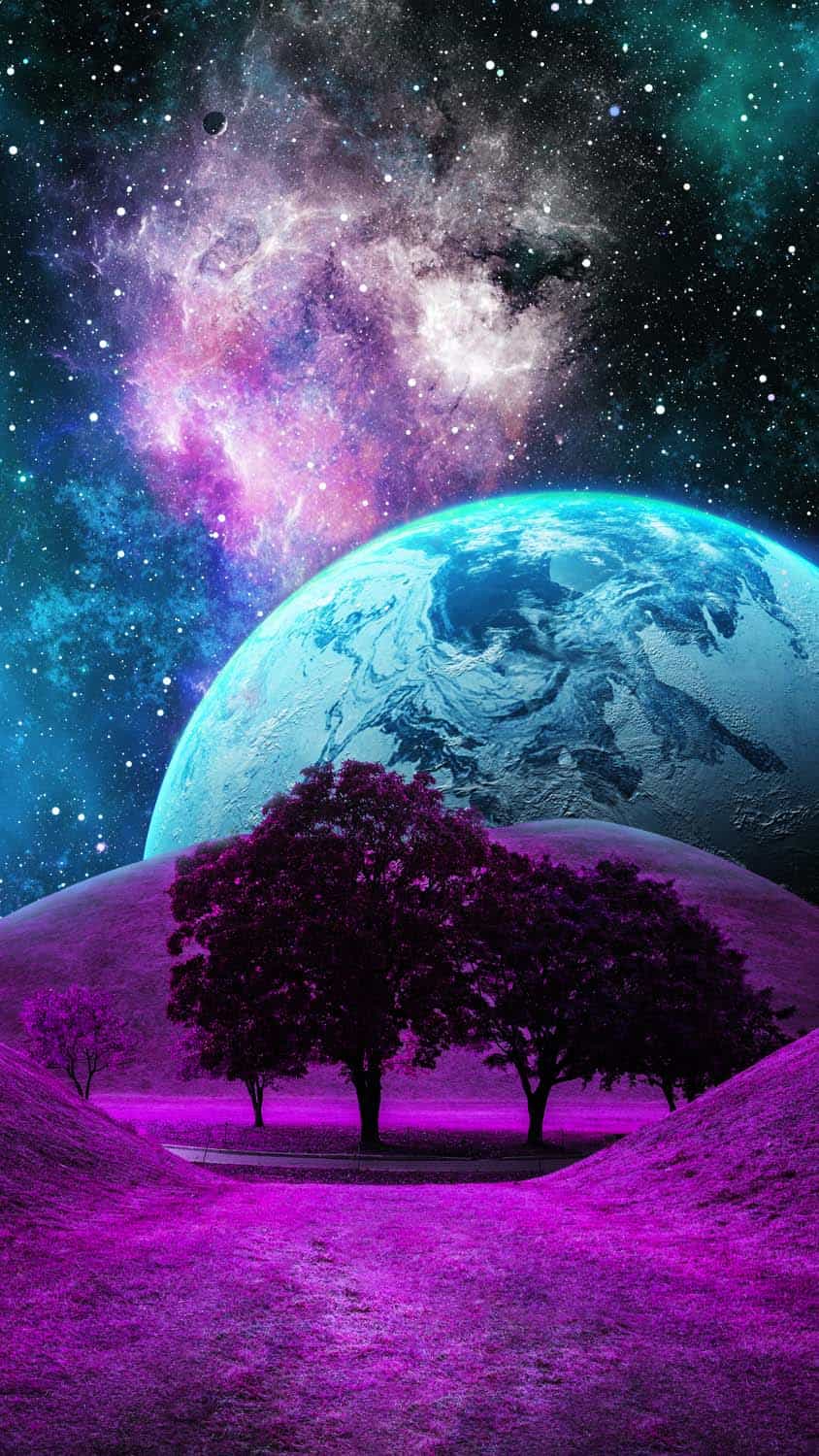 Purple Planet iPhone Wallpaper HD