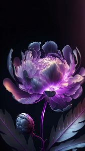 Purple neon flower iPhone Wallpaper HD