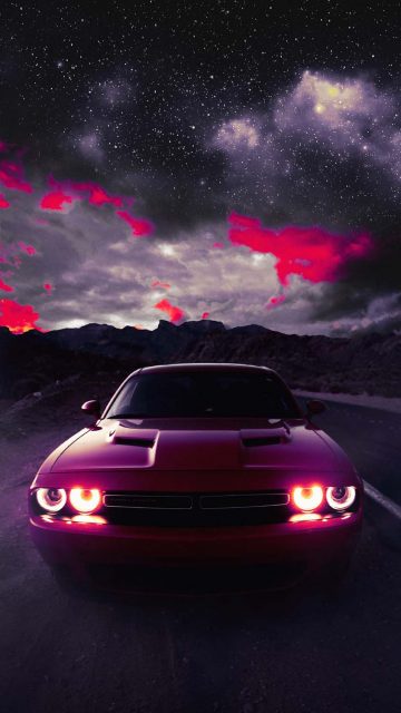 Red Dodge Challenger iPhone Wallpaper HD