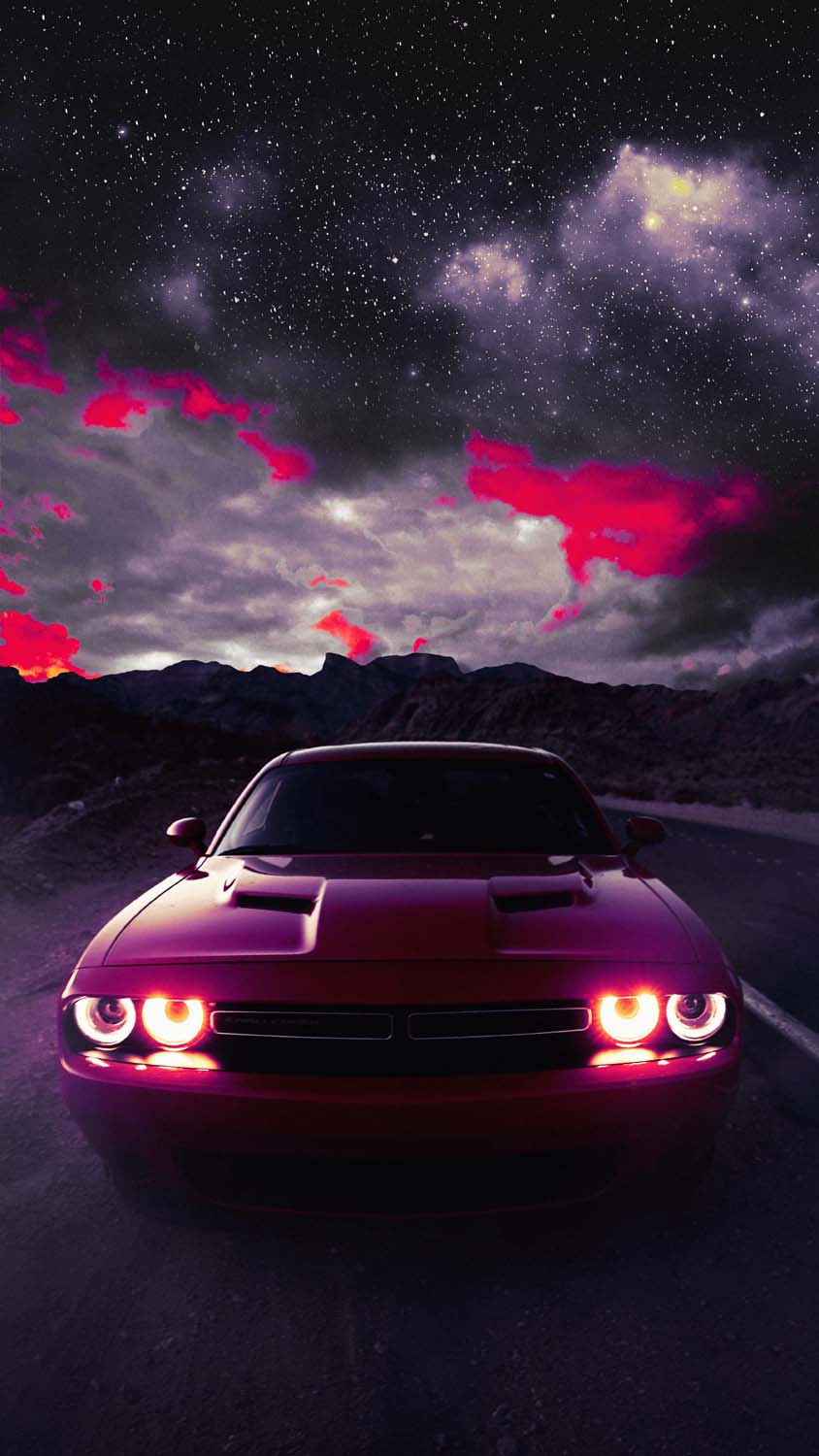 Red Dodge Challenger iPhone Wallpaper HD