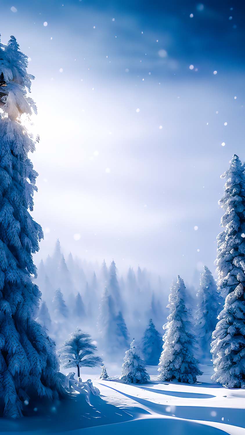Snow Covered Trees iPhone Wallpaper HD