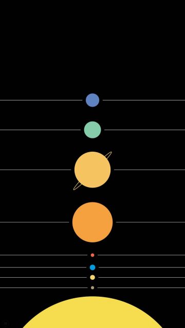 Solar System minimal iPhone Wallpaper HD