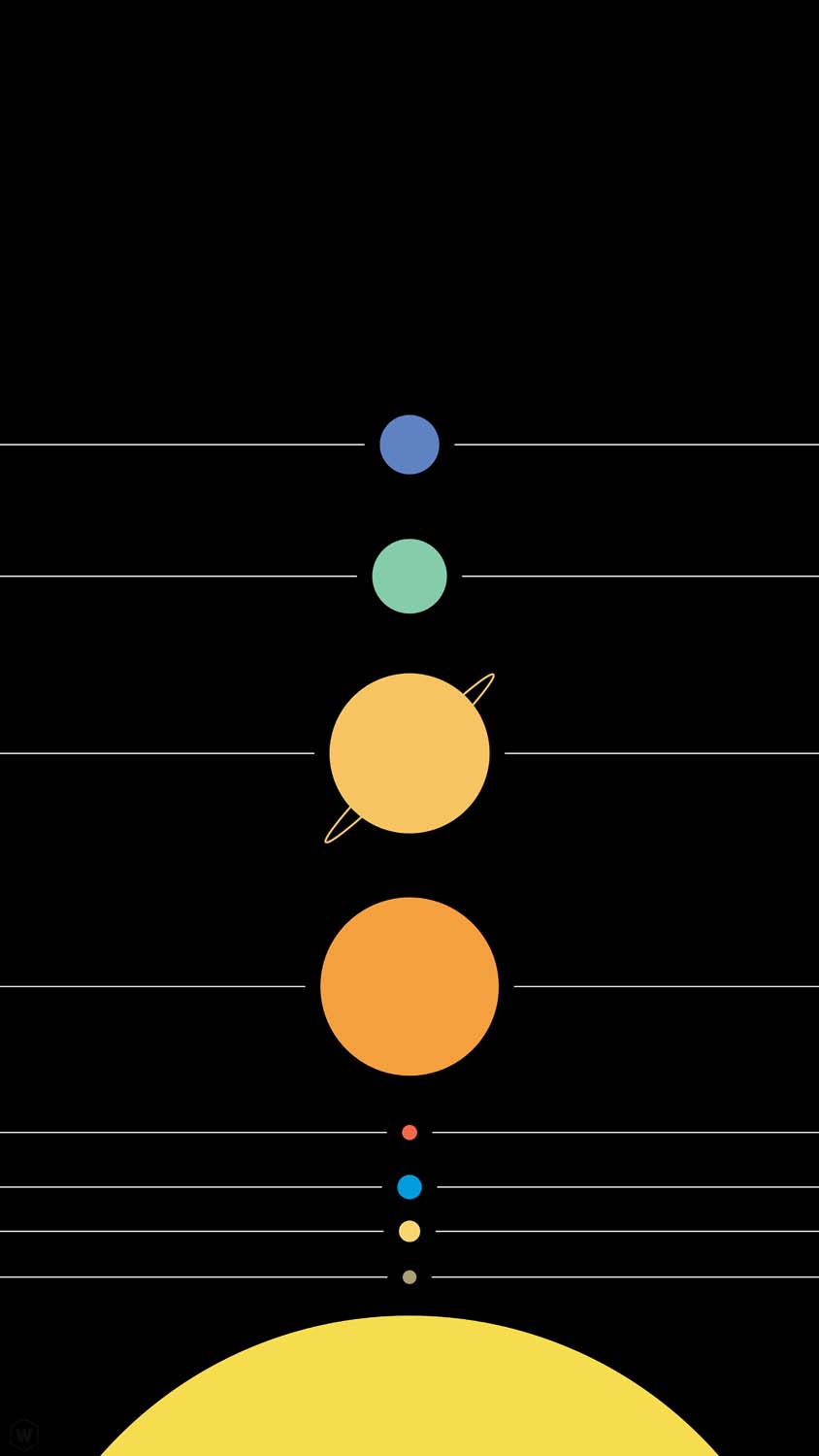 Solar System minimal iPhone Wallpaper HD