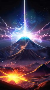 Volcano Light iPhone Wallpaper HD