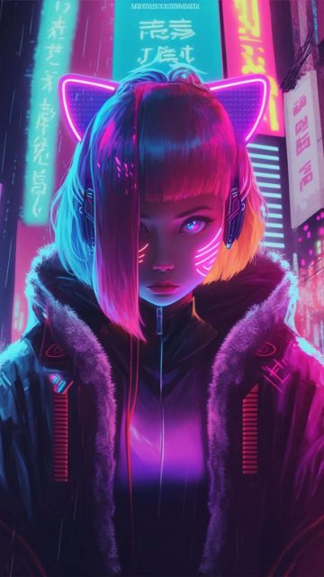 Anime Cyberpunk Girl iPhone Wallpaper HD