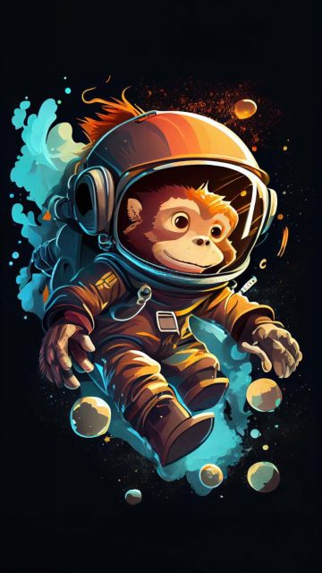 Astronaut Monkey iPhone Wallpaper HD