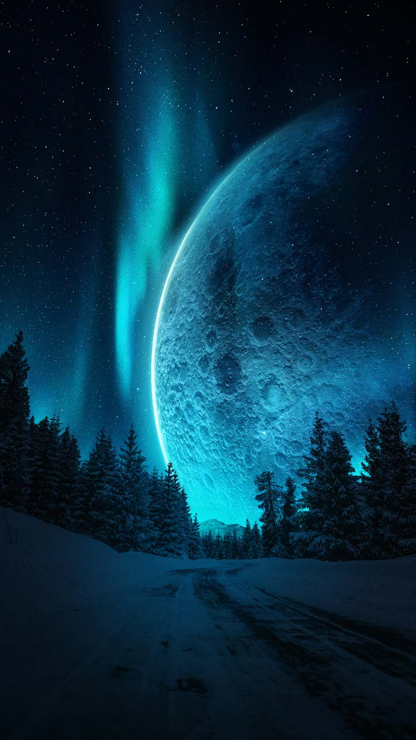 Aurora Moon iPhone Wallpaper HD