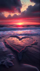 Beach Heart iPhone Wallpaper HD