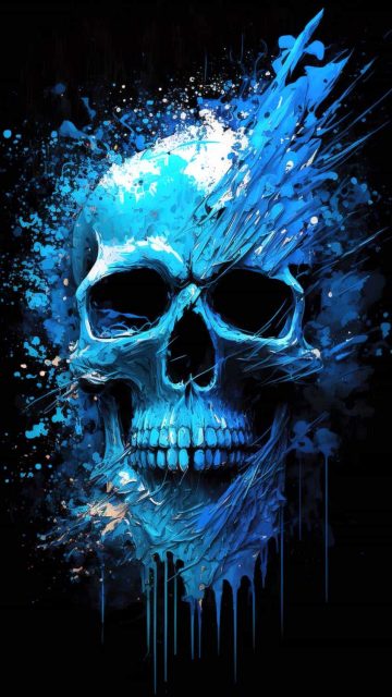 Blue Skull iPhone Wallpaper HD