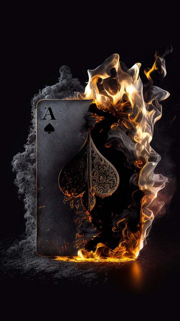 Burning Ace Card Poker iPhone Wallpaper HD