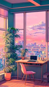 Calm Work Space iPhone Wallpaper HD
