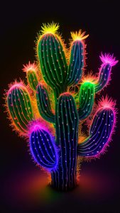 Colorful Cactus iPhone Wallpaper HD