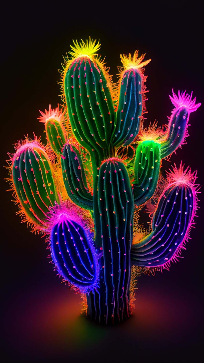 Colorful Cactus iPhone Wallpaper HD