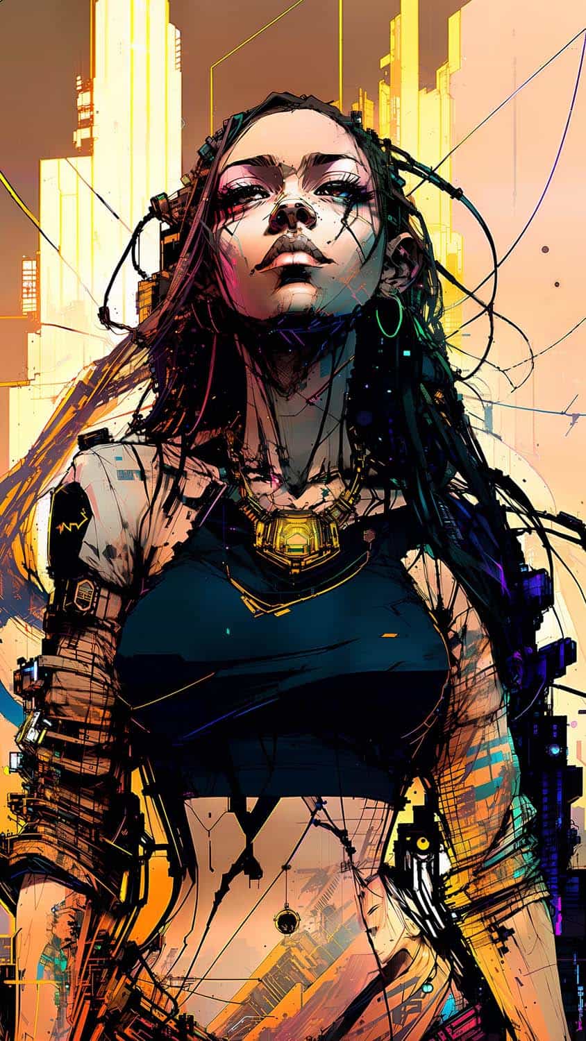 Cyberpunk Girl AI Art iPhone Wallpaper HD - iPhone Wallpapers