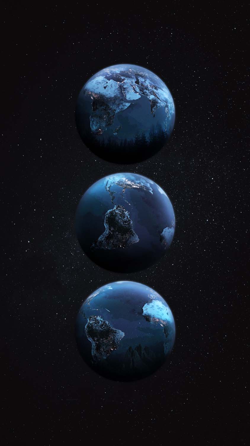 Earth Trio iPhone Wallpaper HD