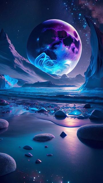 Extraterrestrial Beach iPhone Wallpaper HD