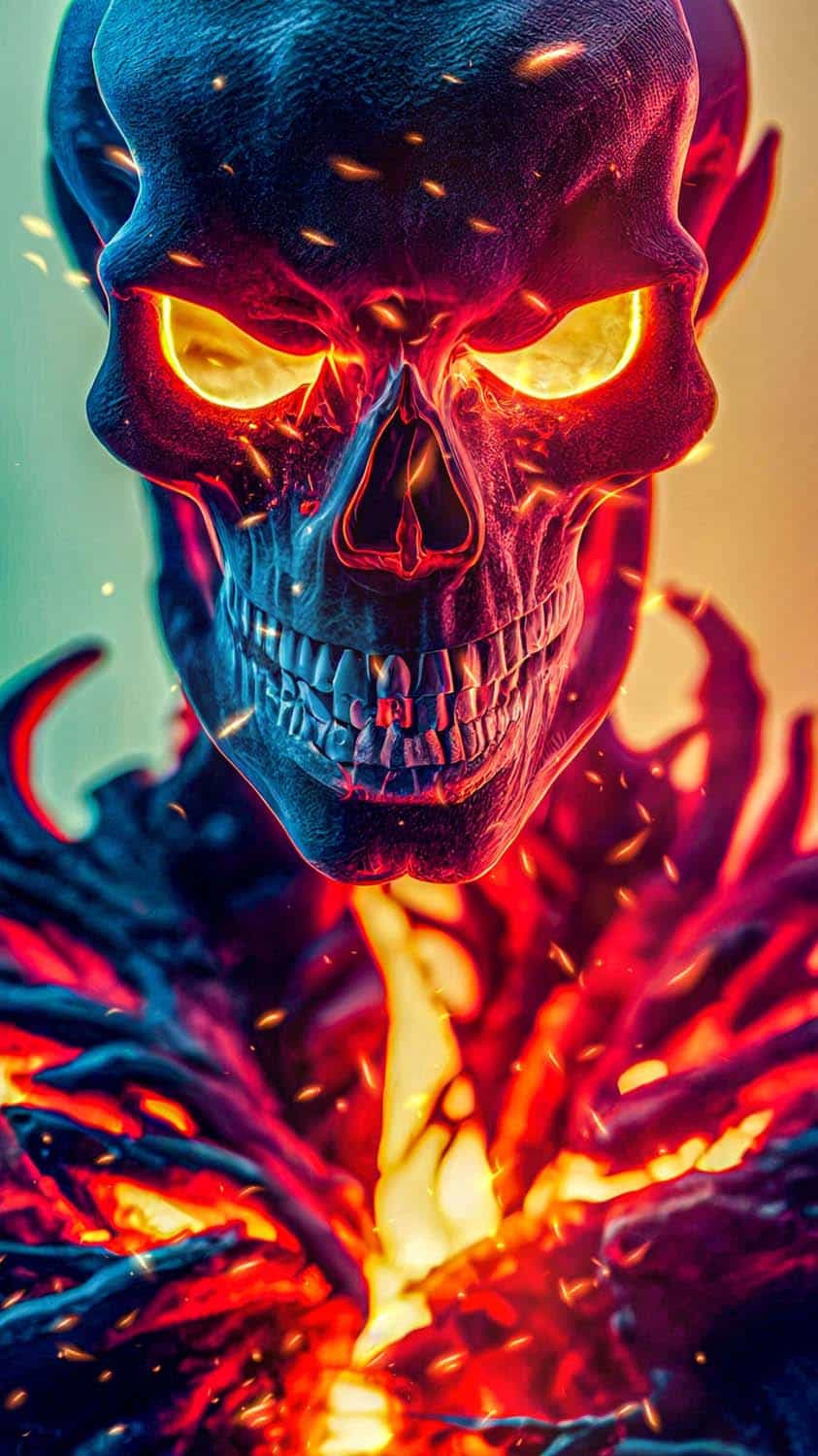 Fire Skull iPhone Wallpaper HD