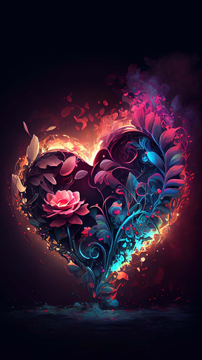 Floral Heart iPhone Wallpaper HD