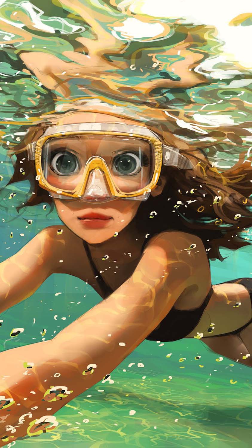 Girl Underwater iPhone Wallpaper HD
