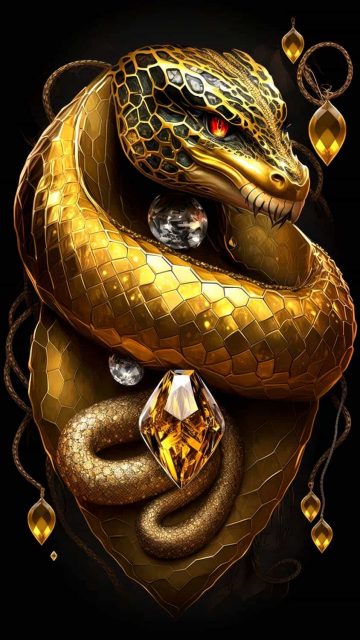 Golden Snake iPhone Wallpaper HD