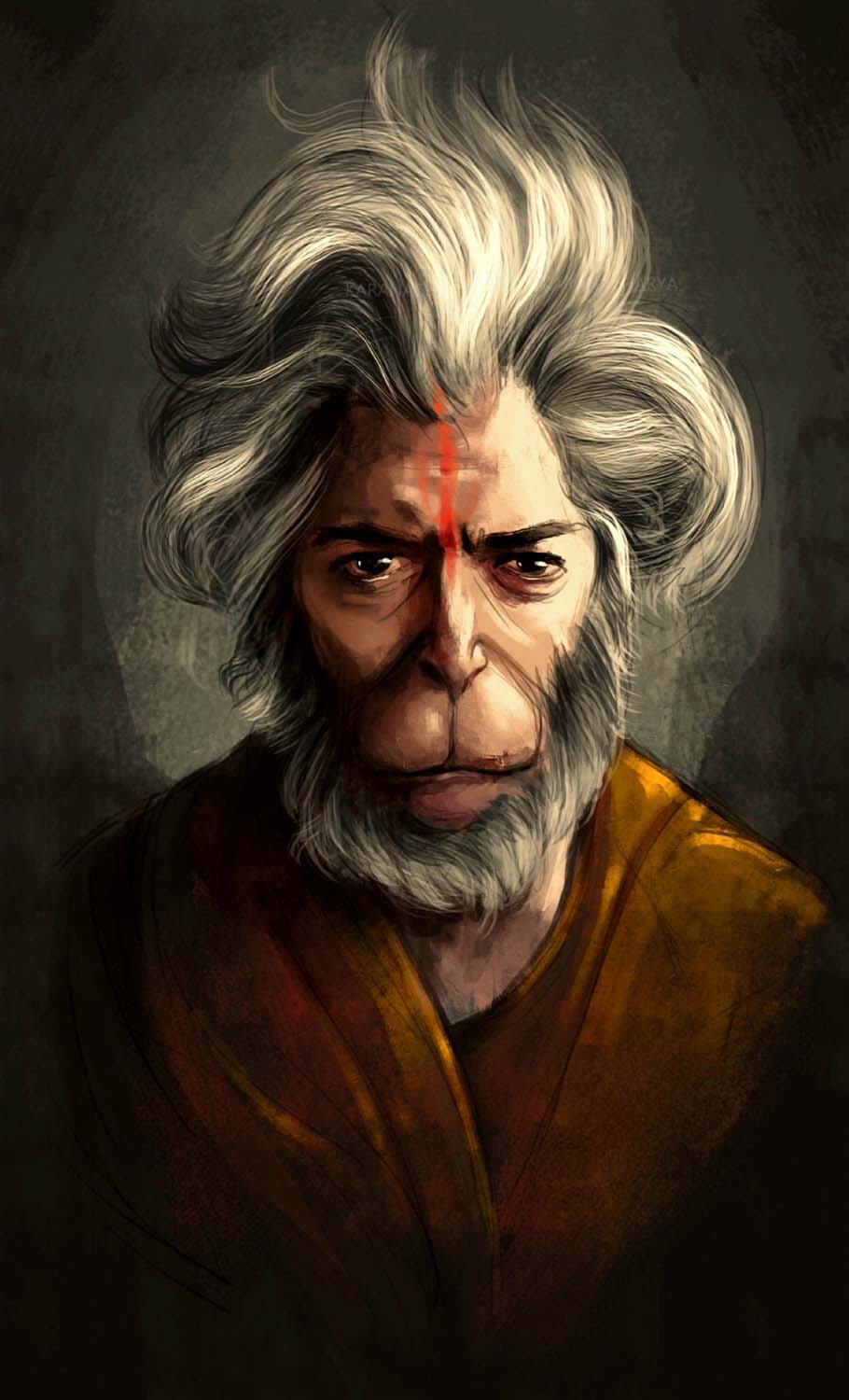 Hanuman Ji Portrait iPhone Wallpaper HD