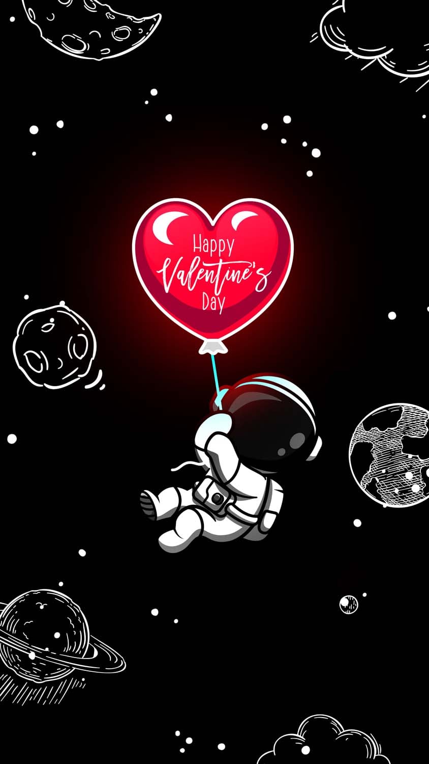 Happy Valentines Day from Space iPhone Wallpaper HD