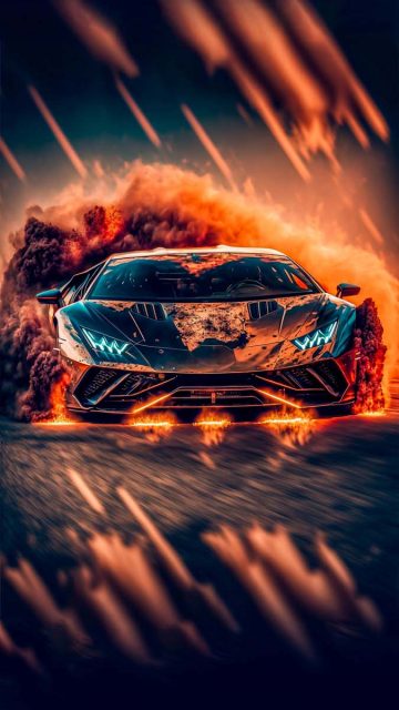 Lambo Fire iPhone Wallpaper HD