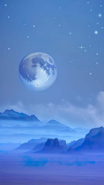 Mist Moon AI Art iPhone Wallpaper HD