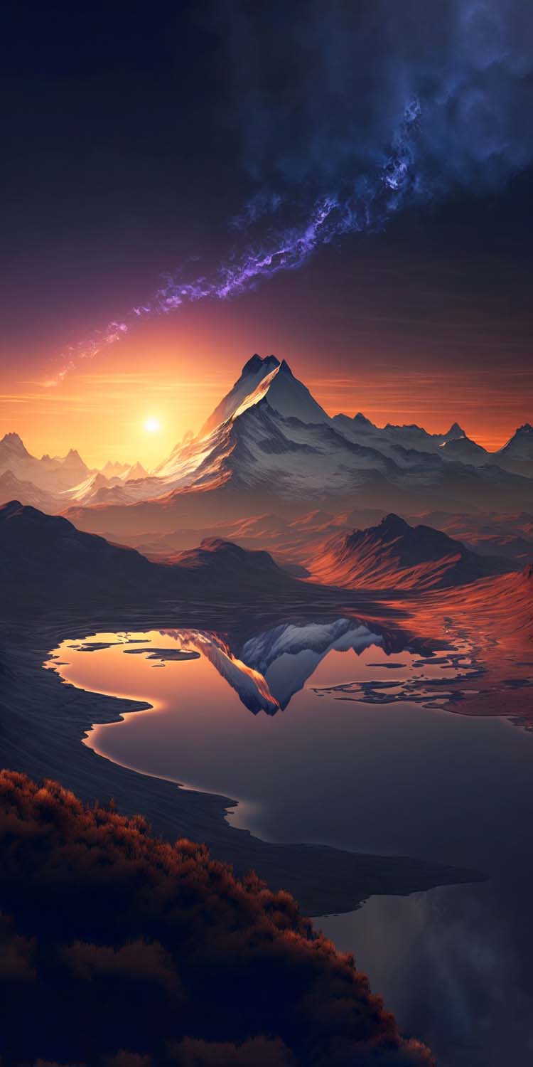 Mountain Reflection iPhone Wallpaper HD