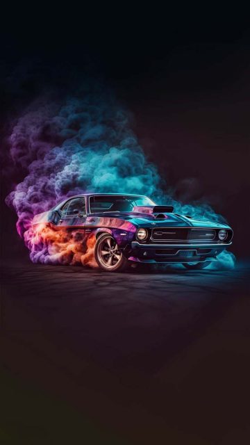 Muscle Car Burnout iPhone Wallpaper HD