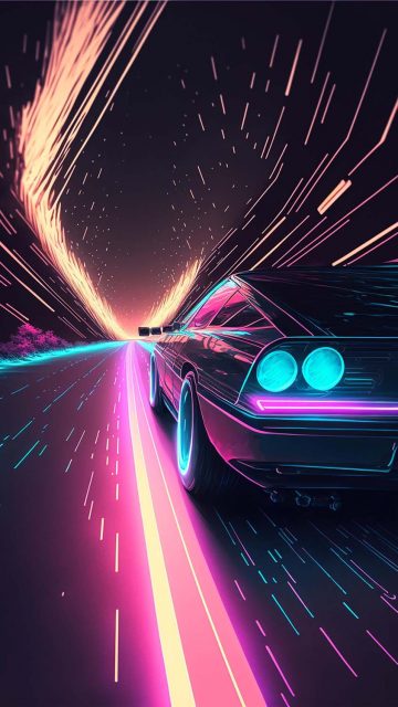 Neon Car iPhone Wallpaper HD